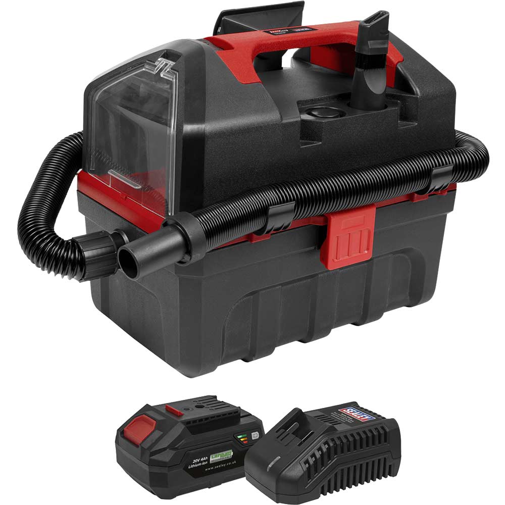 Sealey CP20VWDV SV20 20v Cordless Wet and Dry Vacuum Cleaner 1 x 4ah Li-ion Battery Charger No Case