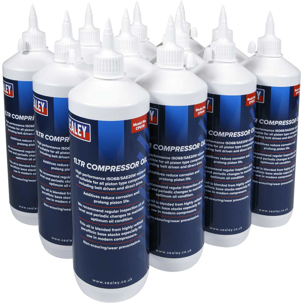 Sealey Compressor Oil 1l Pack of 12