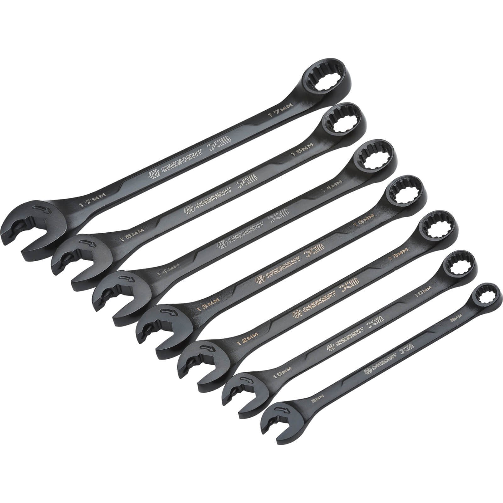 Crescent 7 Piece X6 Open End Ratcheting Wrench Set
