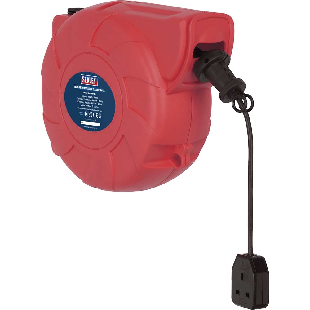 Sealey Wall Mount Cable Extension Reel 240v 15m