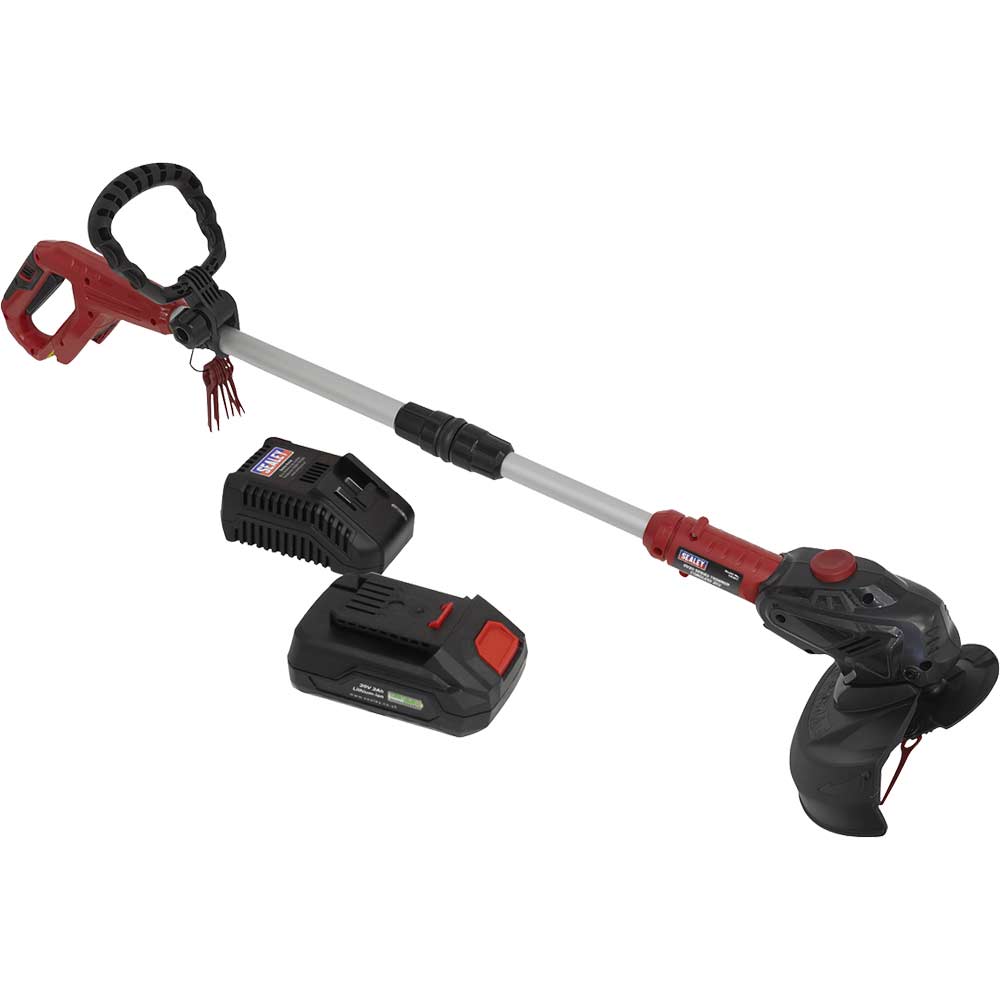 Sealey CS20V 20v Cordless Grass Trimmer 260mm 1 x 2ah Li-ion Battery Charger