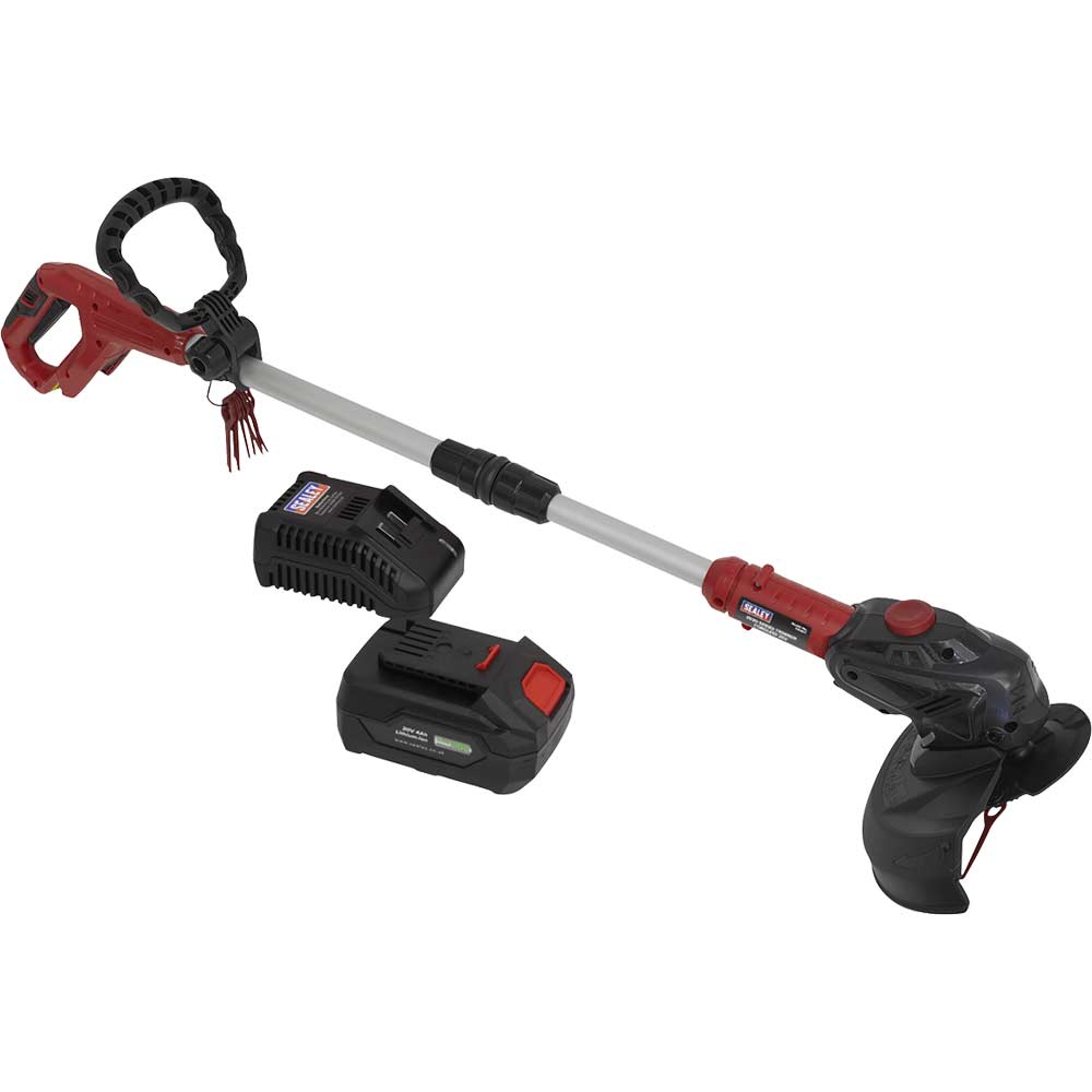 Sealey CS20V 20v Cordless Grass Trimmer 260mm 1 x 4ah Li-ion Battery Charger