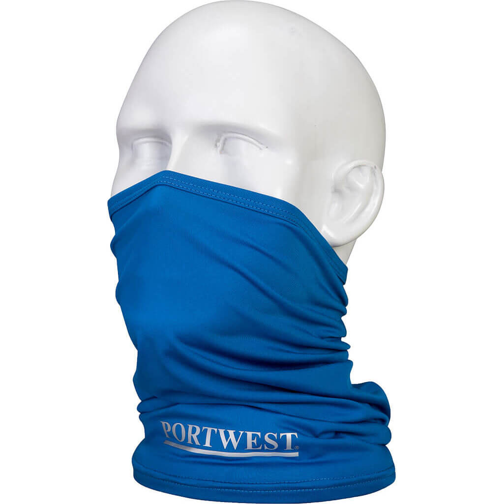 Image of Portwest Anti Microbial Multiway Scarf Cobalt Blue One Size