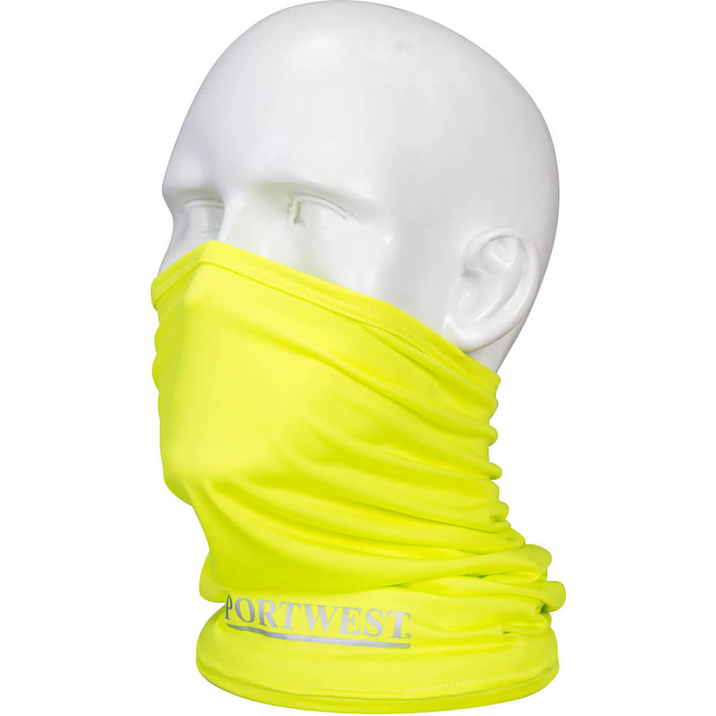 Image of Portwest Anti Microbial Multiway Scarf Yellow One Size