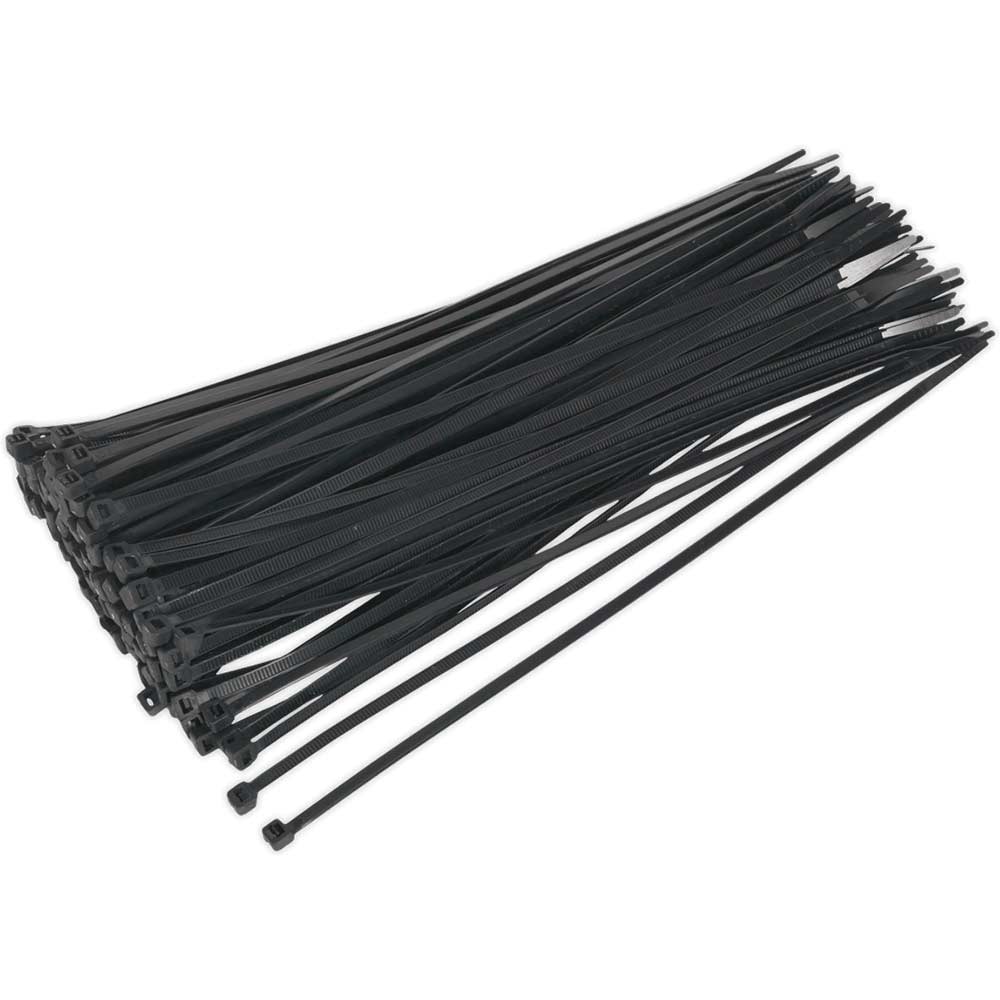 Sealey Black Cable Ties 300mm 4.8mm