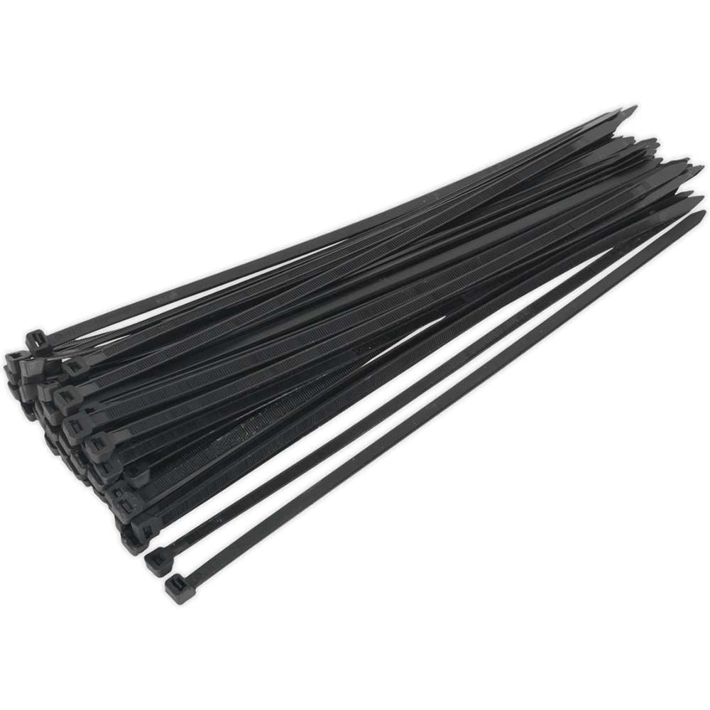 Sealey Black Cable Ties 350mm 7.6mm
