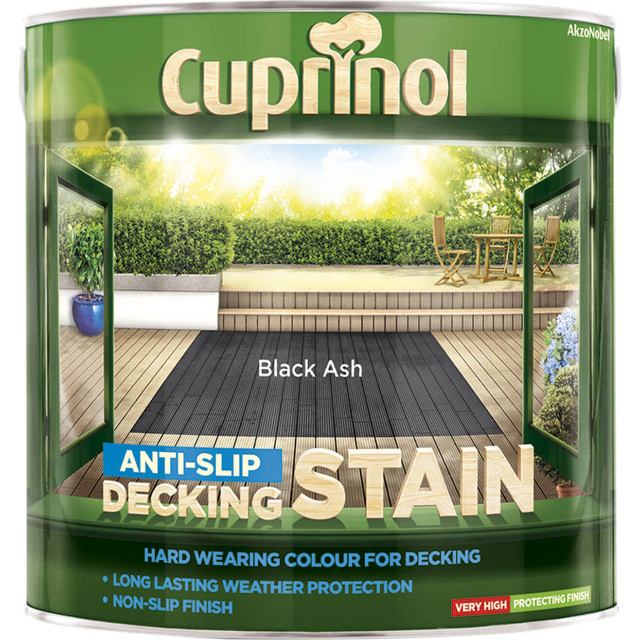 Image of Cuprinol Anti Slip Decking Stain Black Ash 2.5l