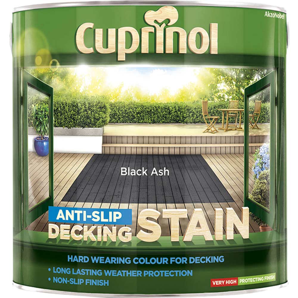 Image of Cuprinol Anti Slip Decking Stain Black Ash 2.5l