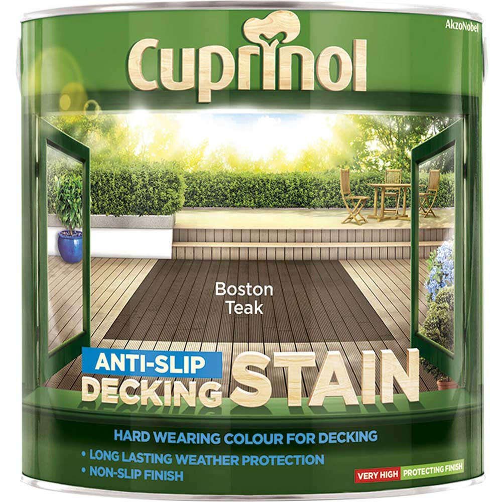 Image of Cuprinol Anti Slip Decking Stain Boston Teak 2.5l