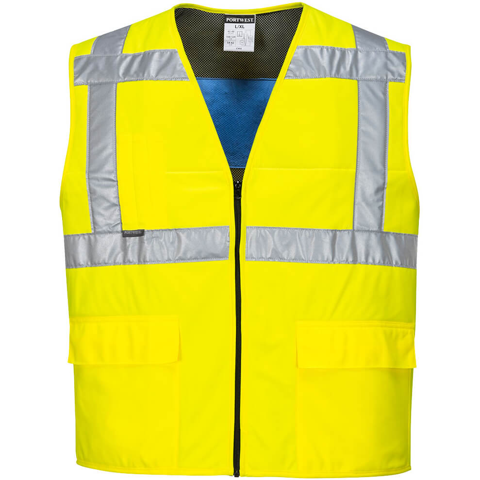 Image of Portwest Cooling Class 2 Hi Vis Waistcoat Yellow S / M