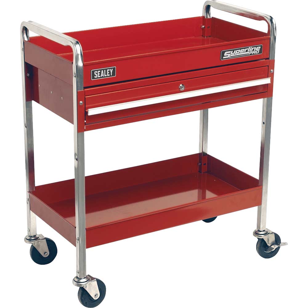 Sealey Heavy Duty 2 Shelf Workshop Trolley Red