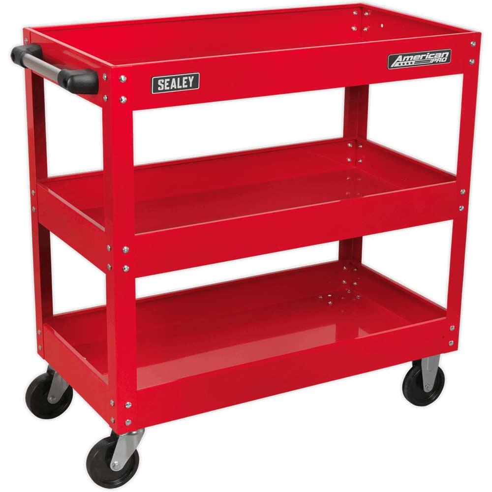 Sealey Heavy Duty 3 Shelf Trolley Red