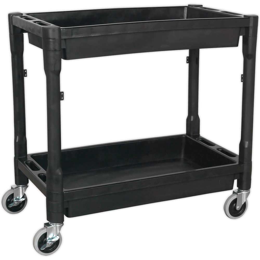 Sealey 2 Shelf Heavy Duty Composite Trolley Black