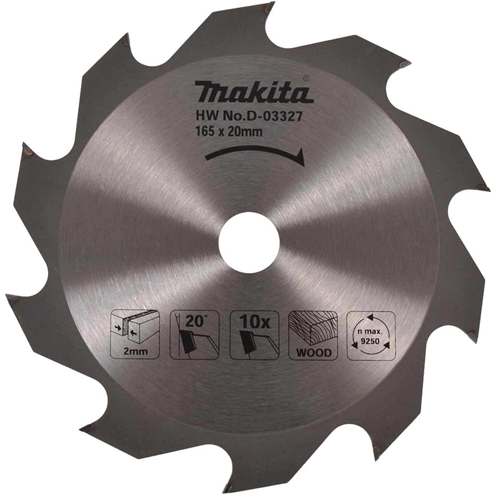 Image of Makita Wood Cutting Circular Saw Blade 165mm 10T 20mm