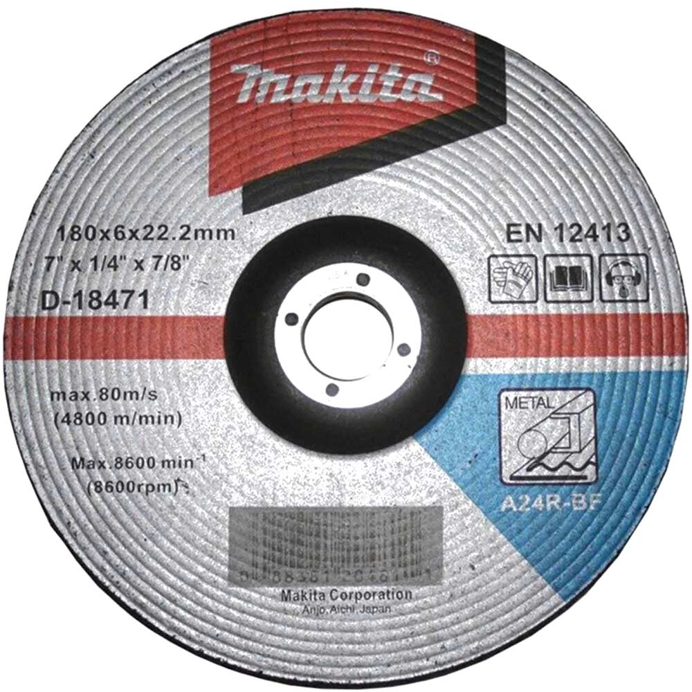 Image of Makita A24 Metal Depressed Grinding Disc 180mm