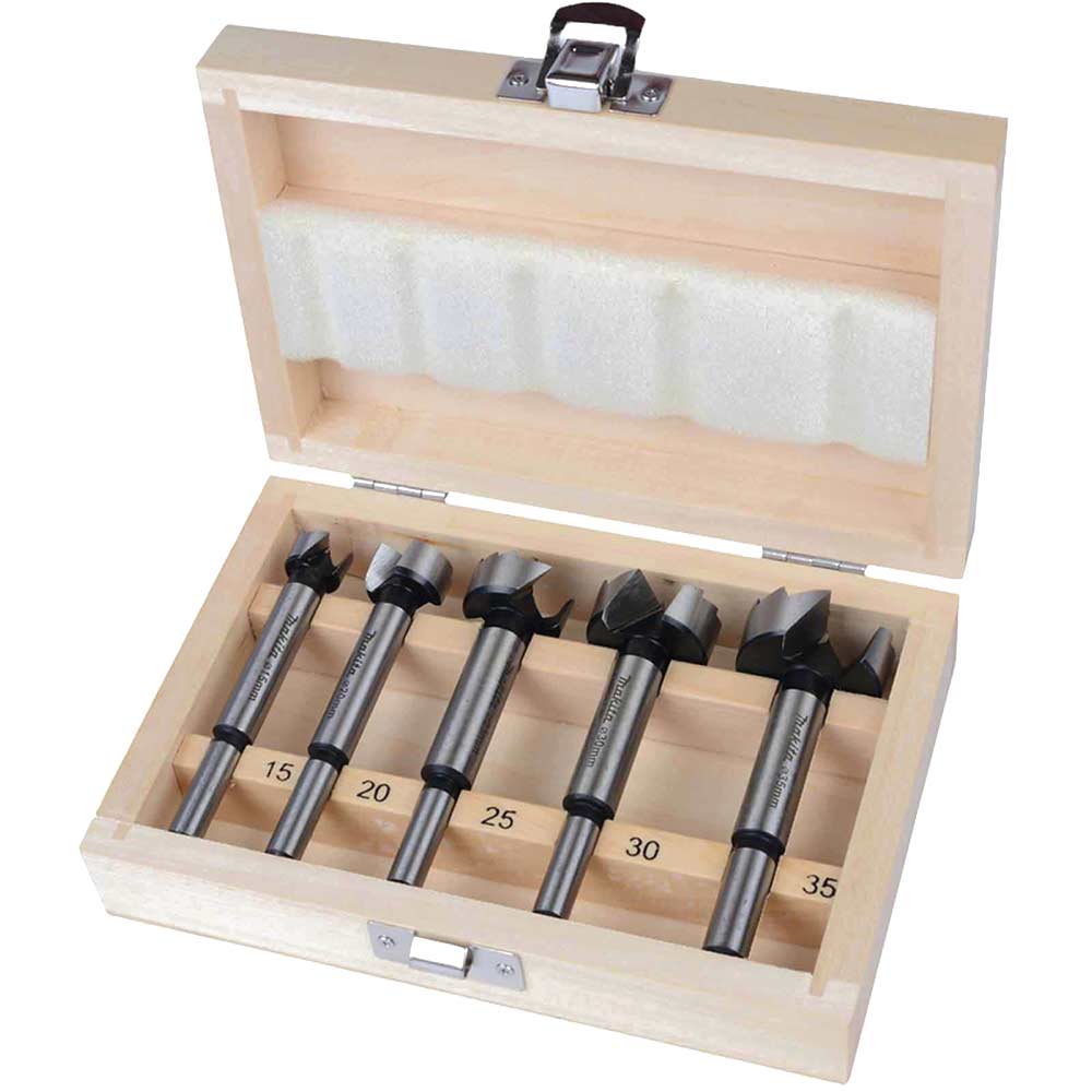 Image of Makita 5 Piece Forstner Wood Drill Bit Set
