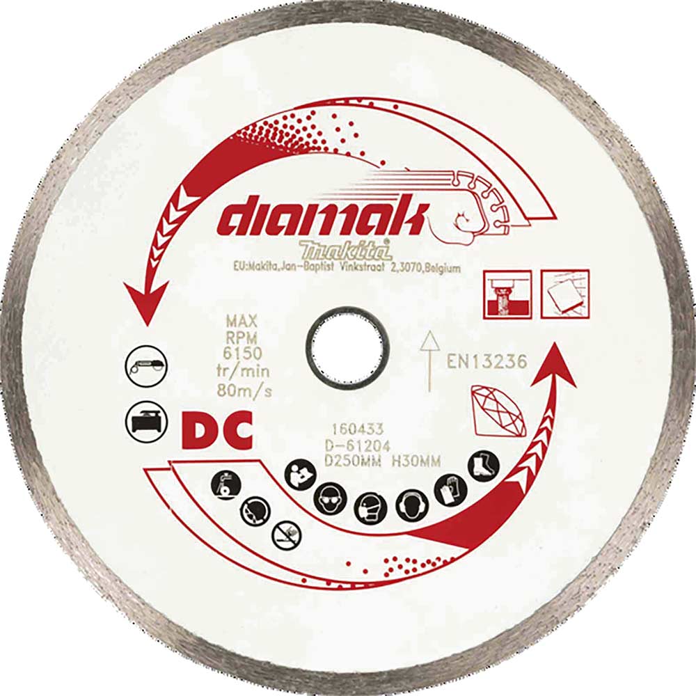 Image of Makita Diamak Continuous Rim Diamond Cutting Disc 250mm