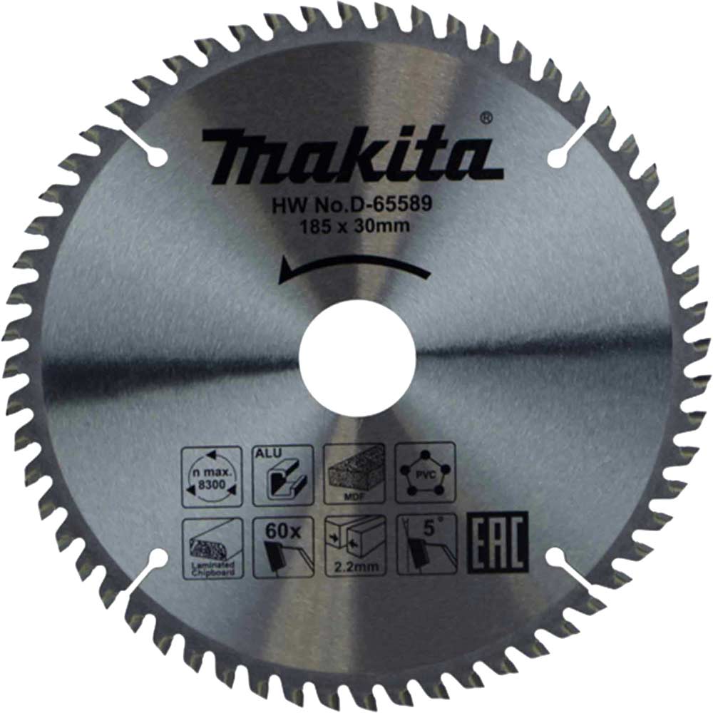 Image of Makita Multi Purpose Circular Saw Blade 185mm 60T 30mm