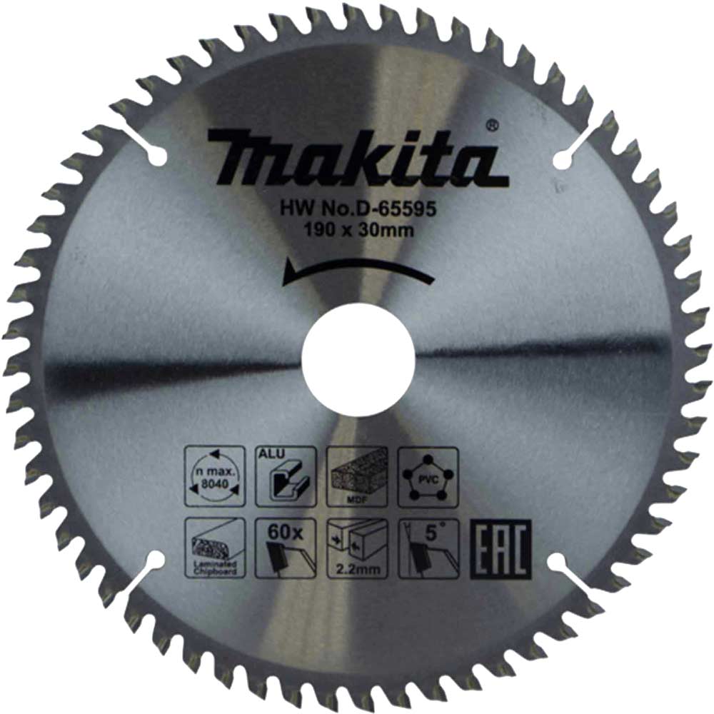 Image of Makita Multi Purpose Circular Saw Blade 190mm 60T 30mm