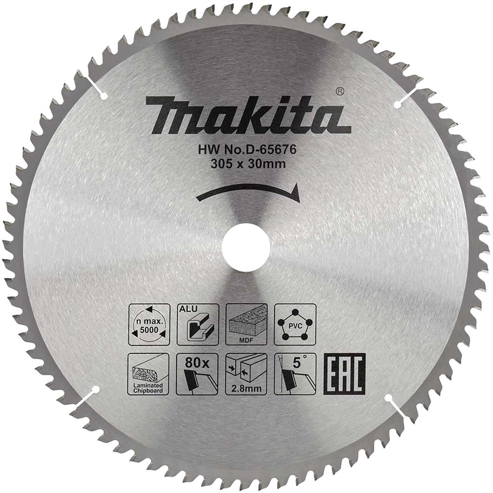 Image of Makita Multi Purpose Circular Saw Blade 305mm 80T 30mm
