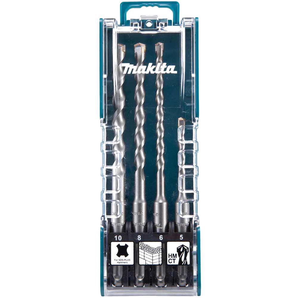 Image of Makita 4 Piece SDS Plus TCT Drill Bit Set
