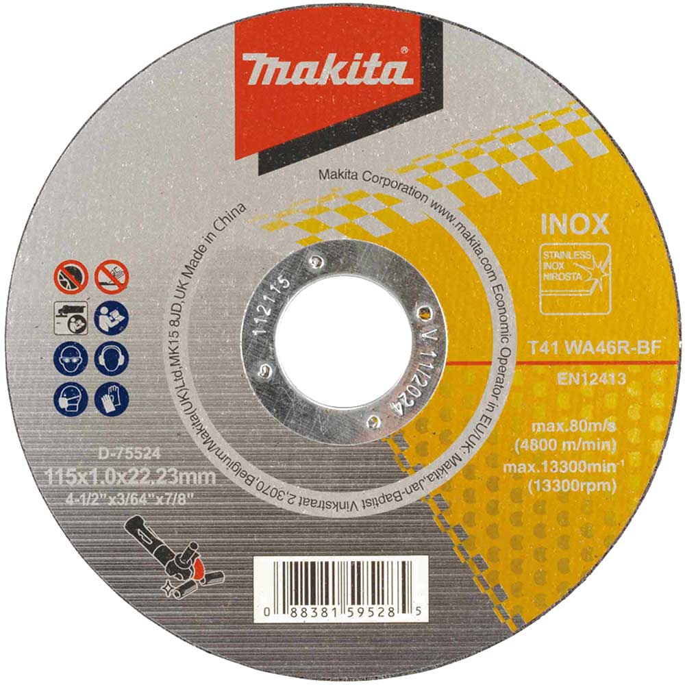 Image of Makita WA46R Thin Stainless Steel Cutting Discs