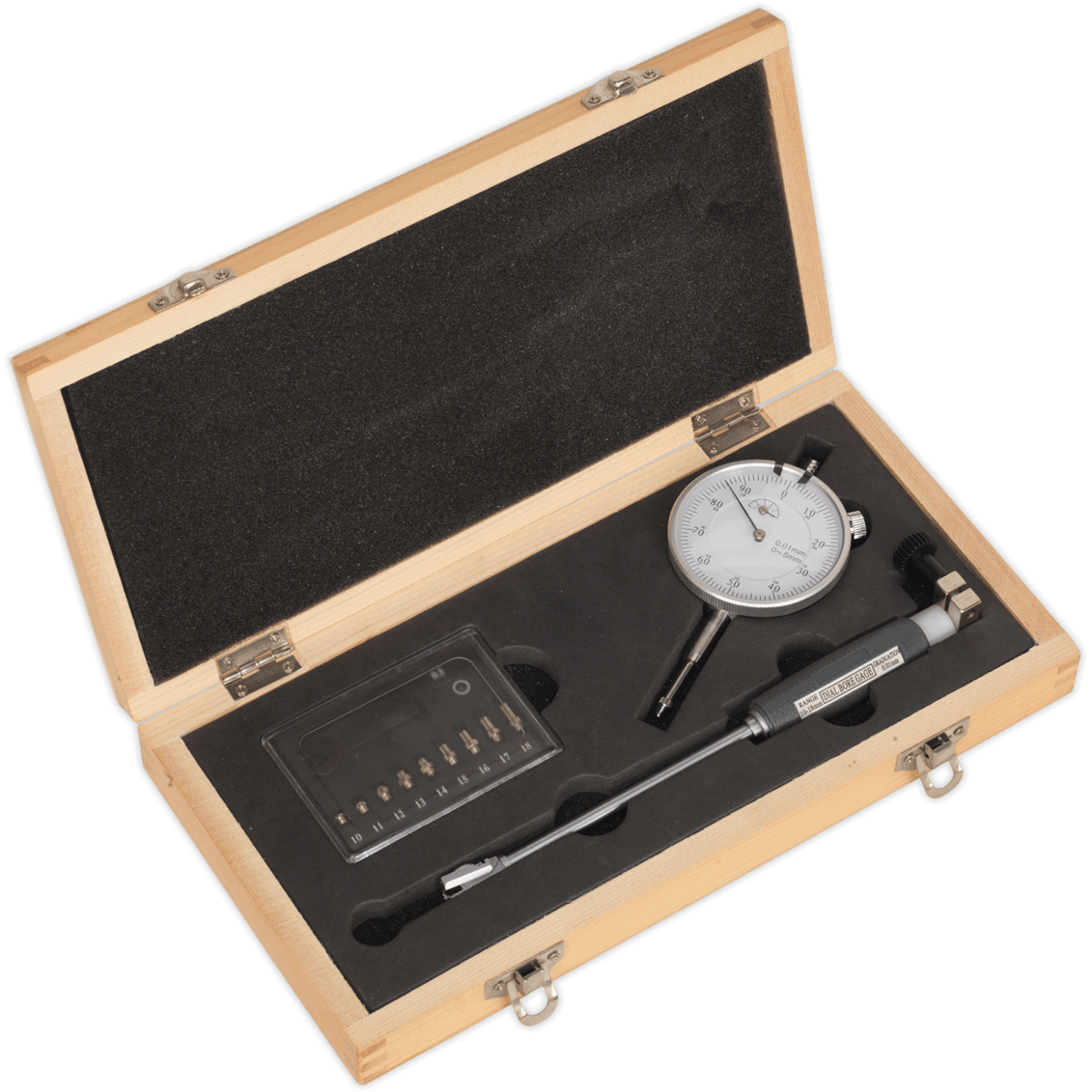 Sealey Dial Bore Gauge Set in Wooden Case 10mm - 18mm