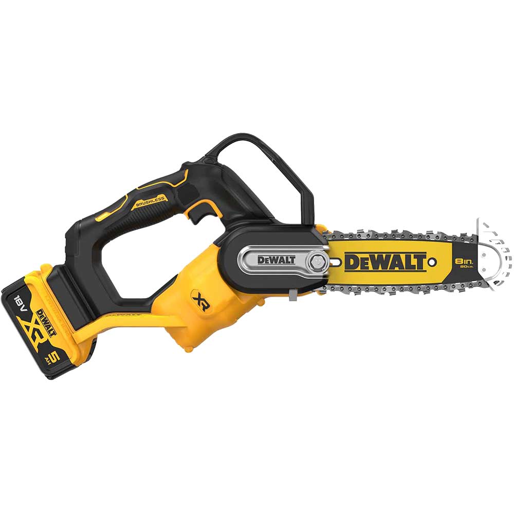 DeWalt DCMPS520 18v XR Cordless Brushless Pruning Chainsaw 200mm 1 x 5ah Li-ion Charger