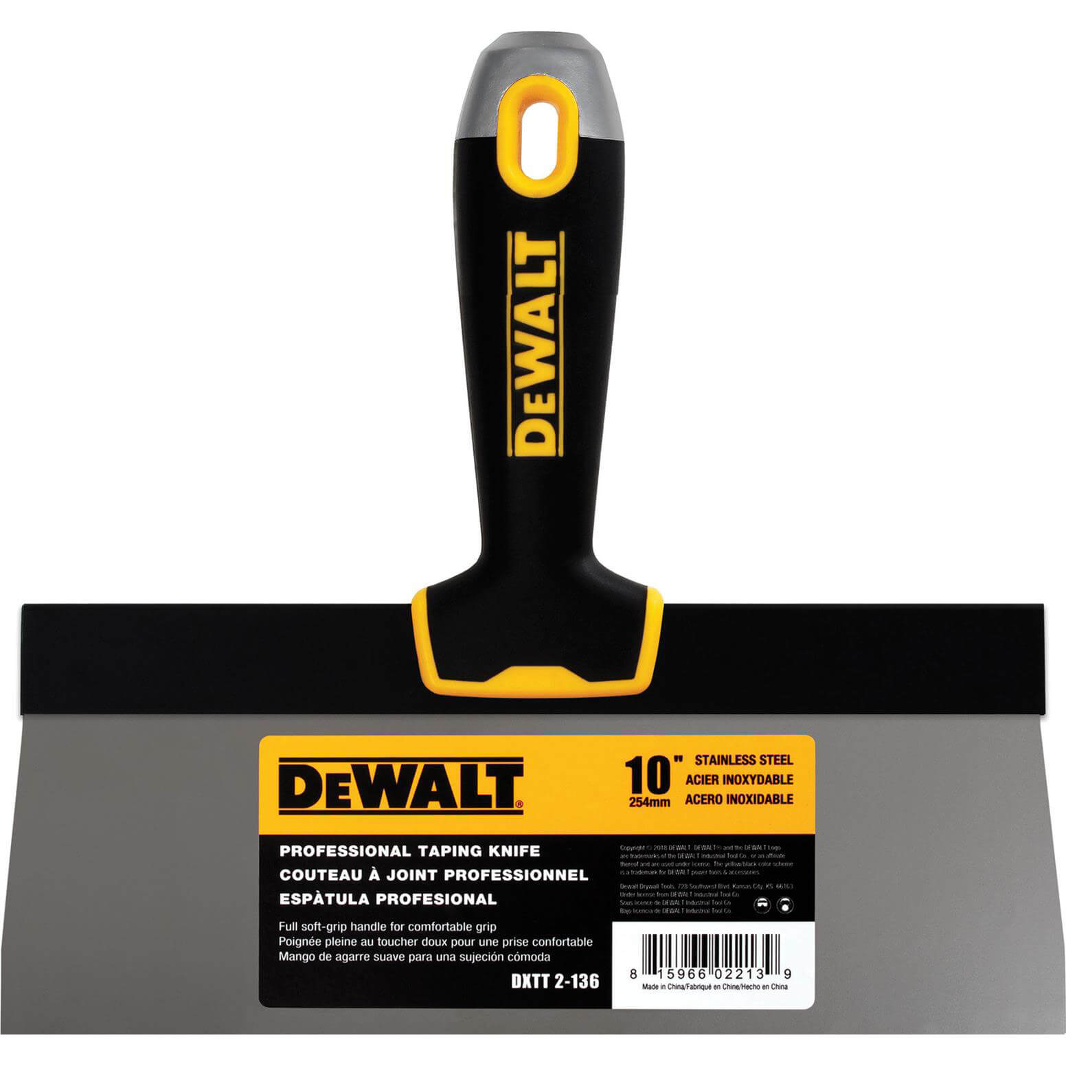Image of DeWalt Soft Grip Dry Wall Taping Knife 250mm