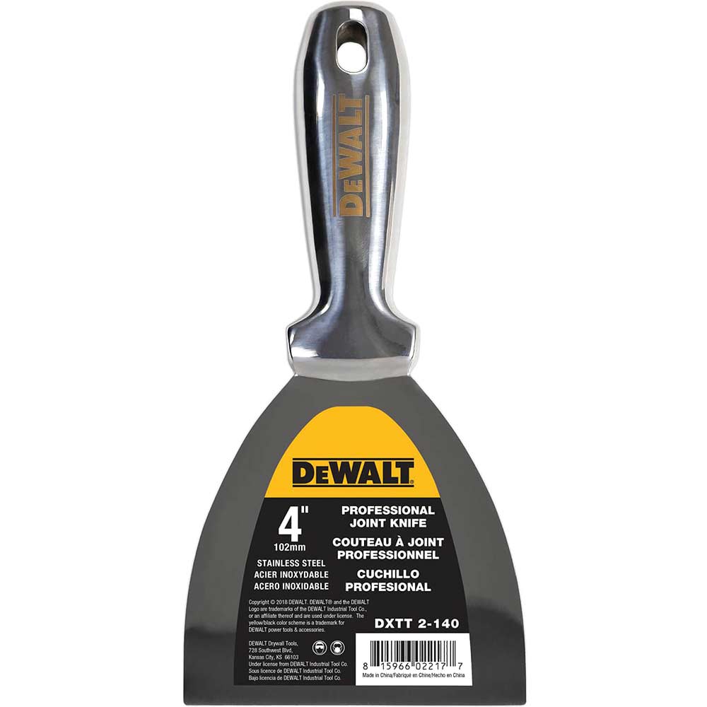 DeWalt Stainless Steel Dry Wall Jointing and Filling Knife 100mm