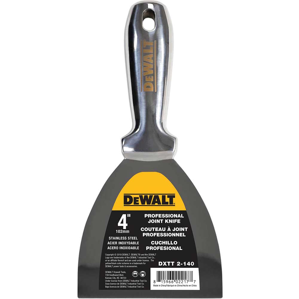 Image of DeWalt Stainless Steel Dry Wall Jointing and Filling Knife 100mm