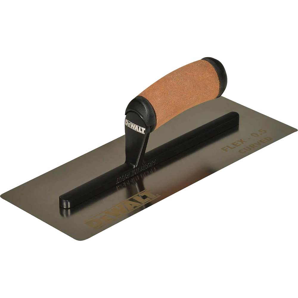 DeWalt Drywall Flex Stainless Steel Curved Trowel Leather Handle 12