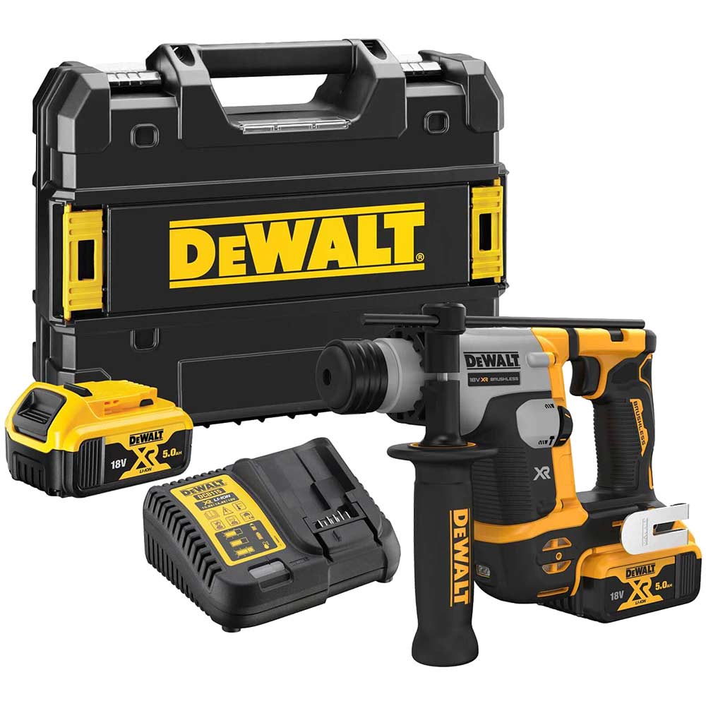 Image of DeWalt DCH172 18v XR Cordless Brushless Compact SDS Plus Hammer Drill 2 x 5ah Li-ion Charger Case