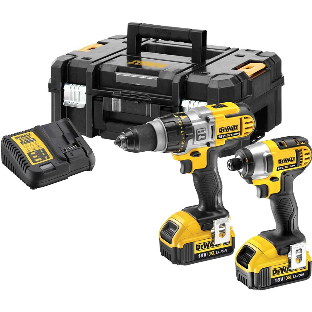 DeWalt DCK290M2T 18v XR Cordless Combi Drill and Impact Driver Kit 2 x 4ah Li-ion Charger Case