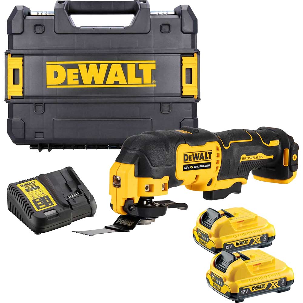 Image of DeWalt DCS353 12v XR Cordless Brushless Oscillating Multitool 2 x 2ah Li-ion Charger Case