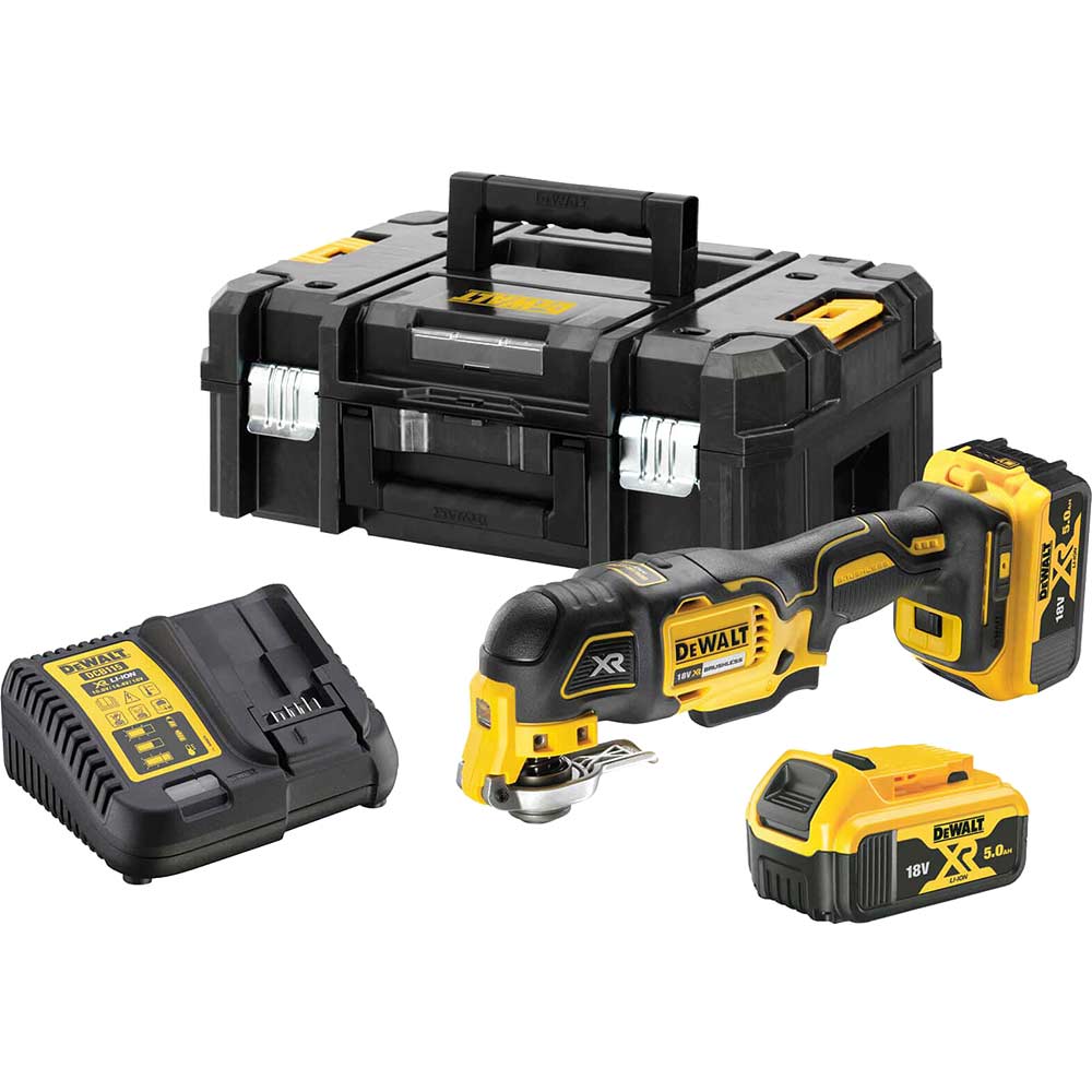 Image of DeWalt DCS356 18V XR Brushless Oscillating Multi Tool 2 x 5ah Li-ion Charger Case