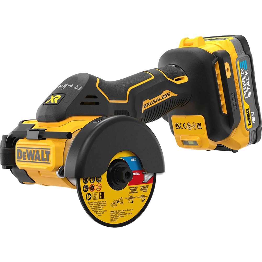 DeWalt DCS438E2T 18v XR Brushless Mini Grinder Saw 76mm Circular Saws