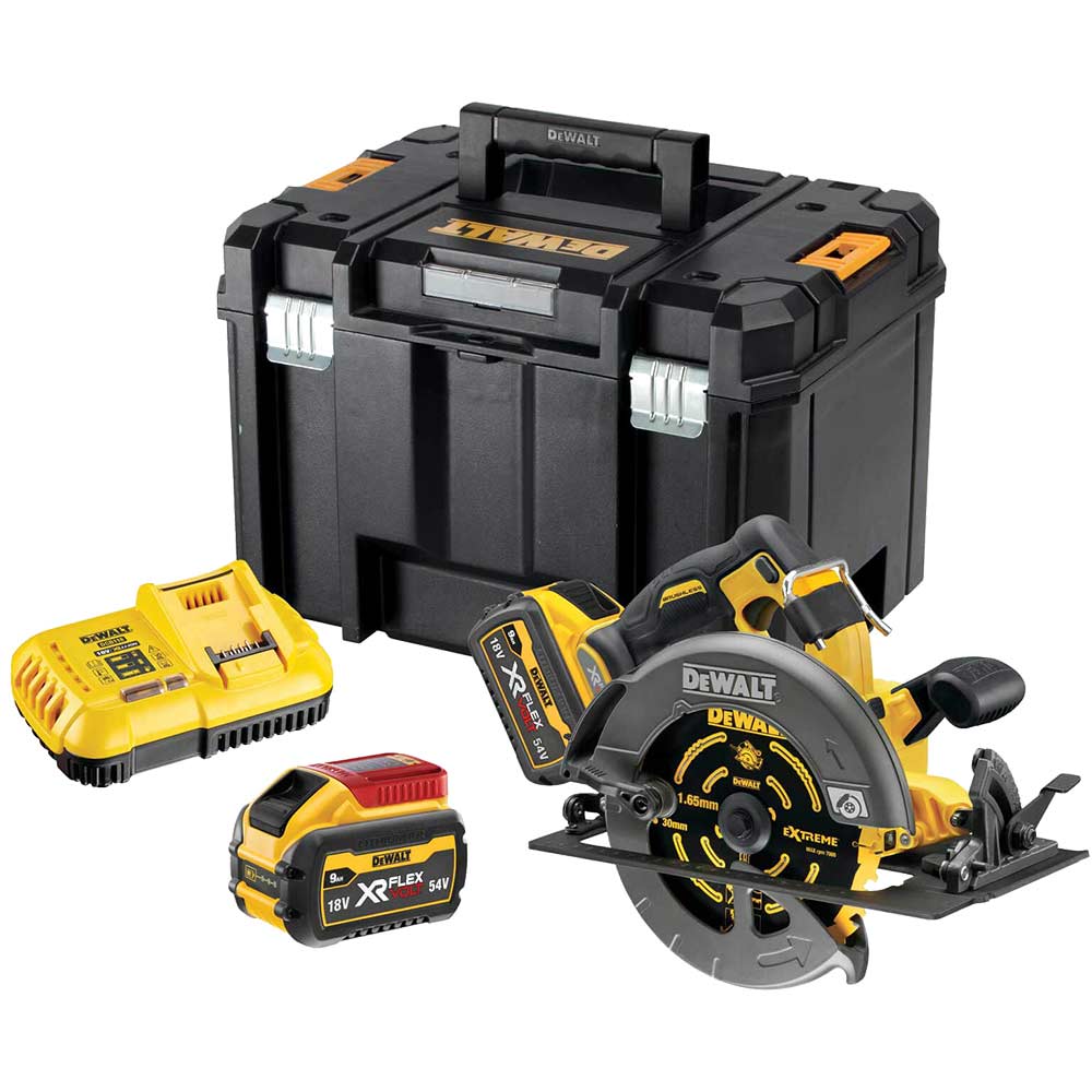 Image of DeWalt DCS578 54v XR Cordless Brushless FLEXVOLT High Power Circular Saw 190mm 2 x 9ah Li-ion Charger Case