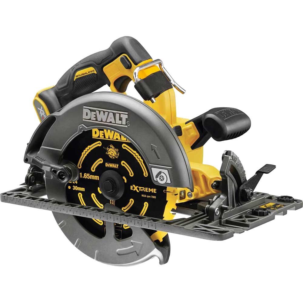 Image of DeWalt DCS579 54v XR Cordless Brushless FLEXVOLT High Power Rail Compatible Circular Saw 190mm No Batteries No Charger Case