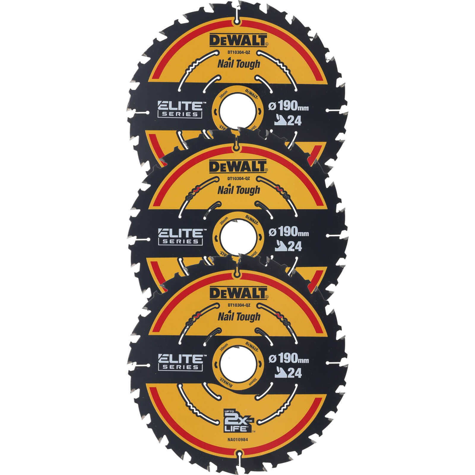Image of DeWalt Elite Extreme 3 Piece 190mm Circular Saw Blade Set