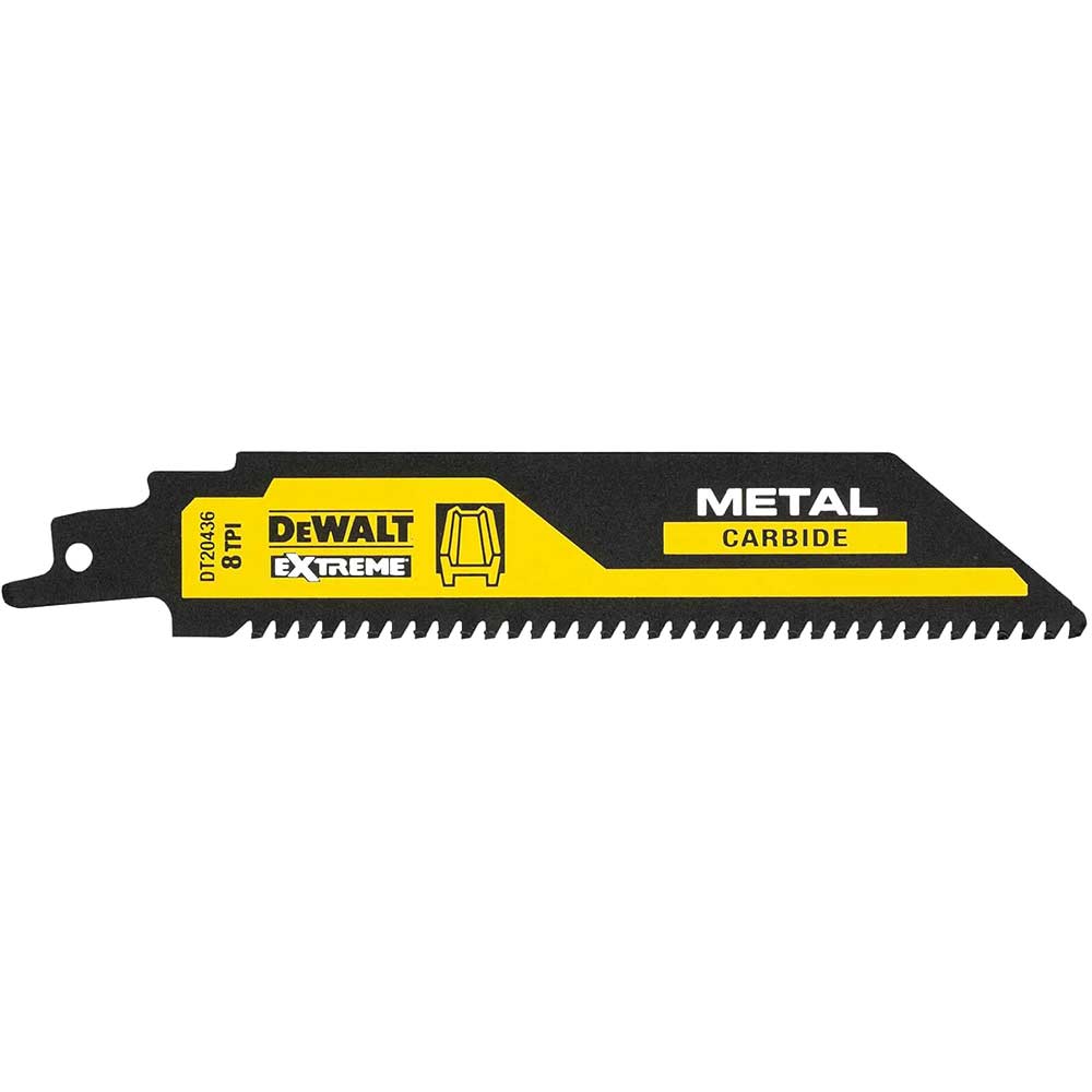 Image of DeWalt Demolition Carbide Reciprocating Sabre Saw Blades Metal 152mm Pack of 1