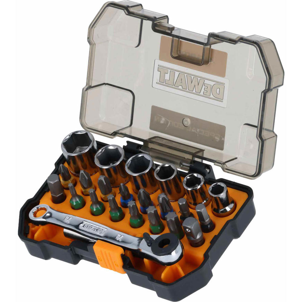 DeWalt 24 Piece McLaren F1 1/4" Drive Socket and Screwdriver Bit Set 1/4
