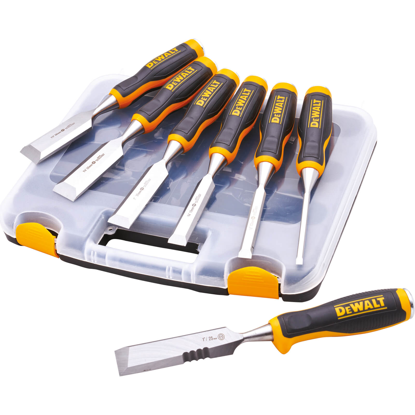 DeWalt 7 Piece Bevel Edge Wood Chisel Set