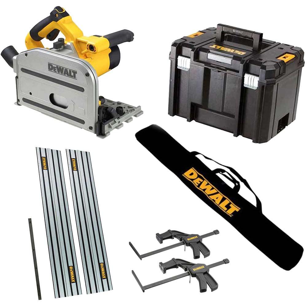 Image of DeWalt DWS520KT Plunge Cut Circular Saw and Guide Rail Kit 240v