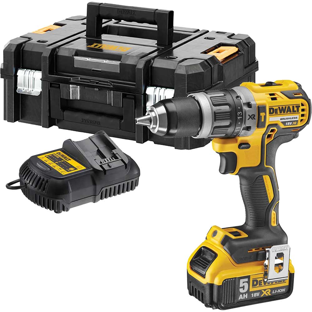 DeWalt DCD796 18v XR Cordless Brushless Combi Drill 1 x 5ah Li-ion Battery Charger Case