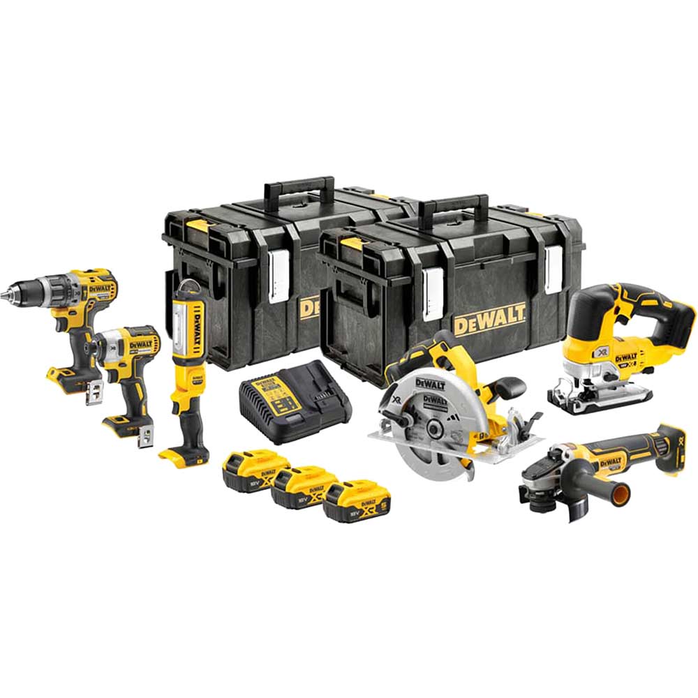 DeWalt DCK663P3 18v XR Cordless Brushless 6 Piece Power Tool Kit 3 x 5ah Li-ion Charger Case