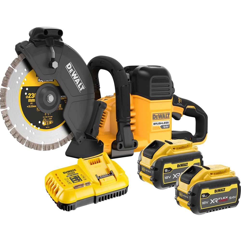 Image of DeWalt DCS691 54v XR Cordless FLEXVOLT Cut Off Saw Disc Cutter 2 x 9ah Li-ion Charger No Case