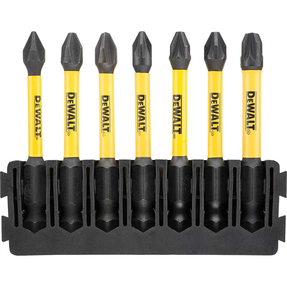 Image of DeWalt 7 Piece FlexTorq Phillips and Pozi Screwdriver Bit Bar Set