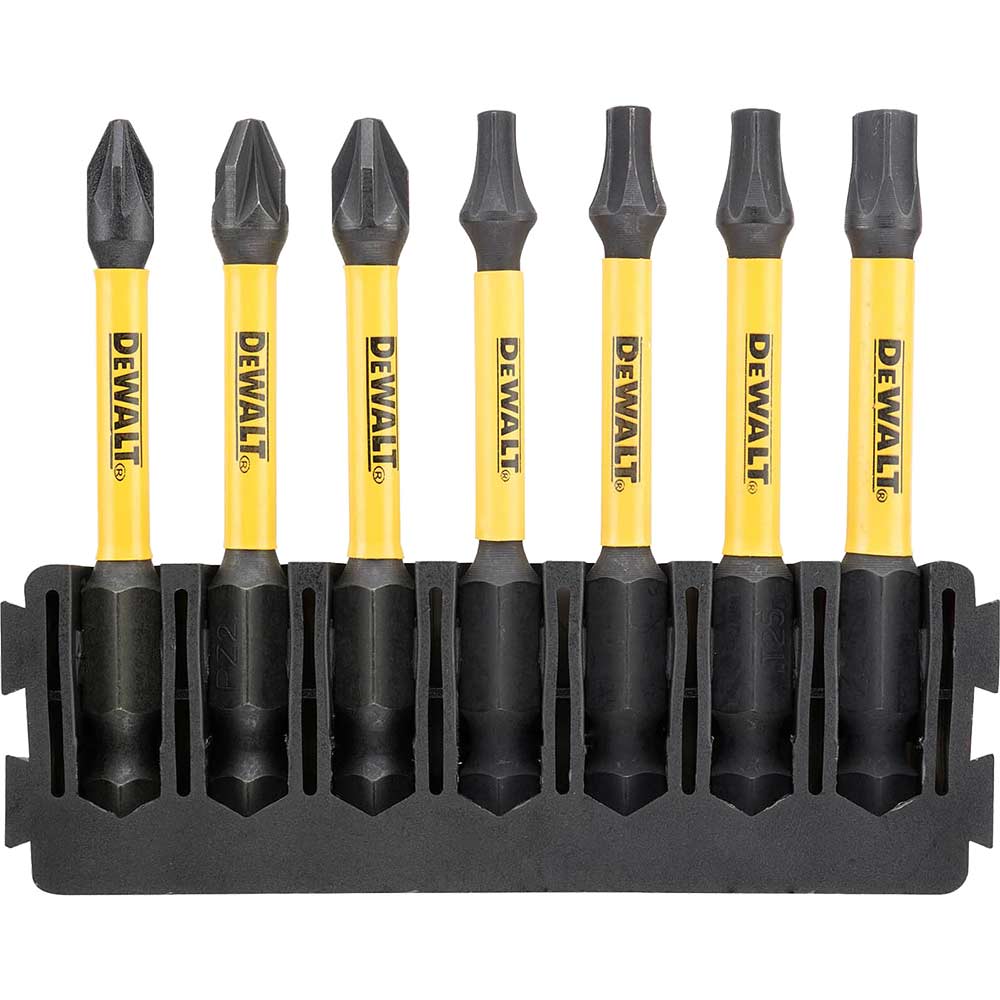 Image of DeWalt 7 Piece FlexTorq Pozi and Torx Screwdriver Bit Bar Set