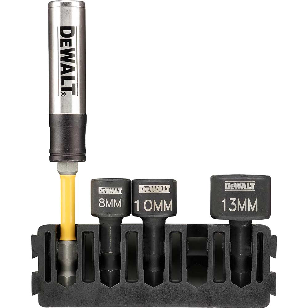 Image of DeWalt 4 Piece Stubby Nut Driver and Torsion Bit Holder Bar Set